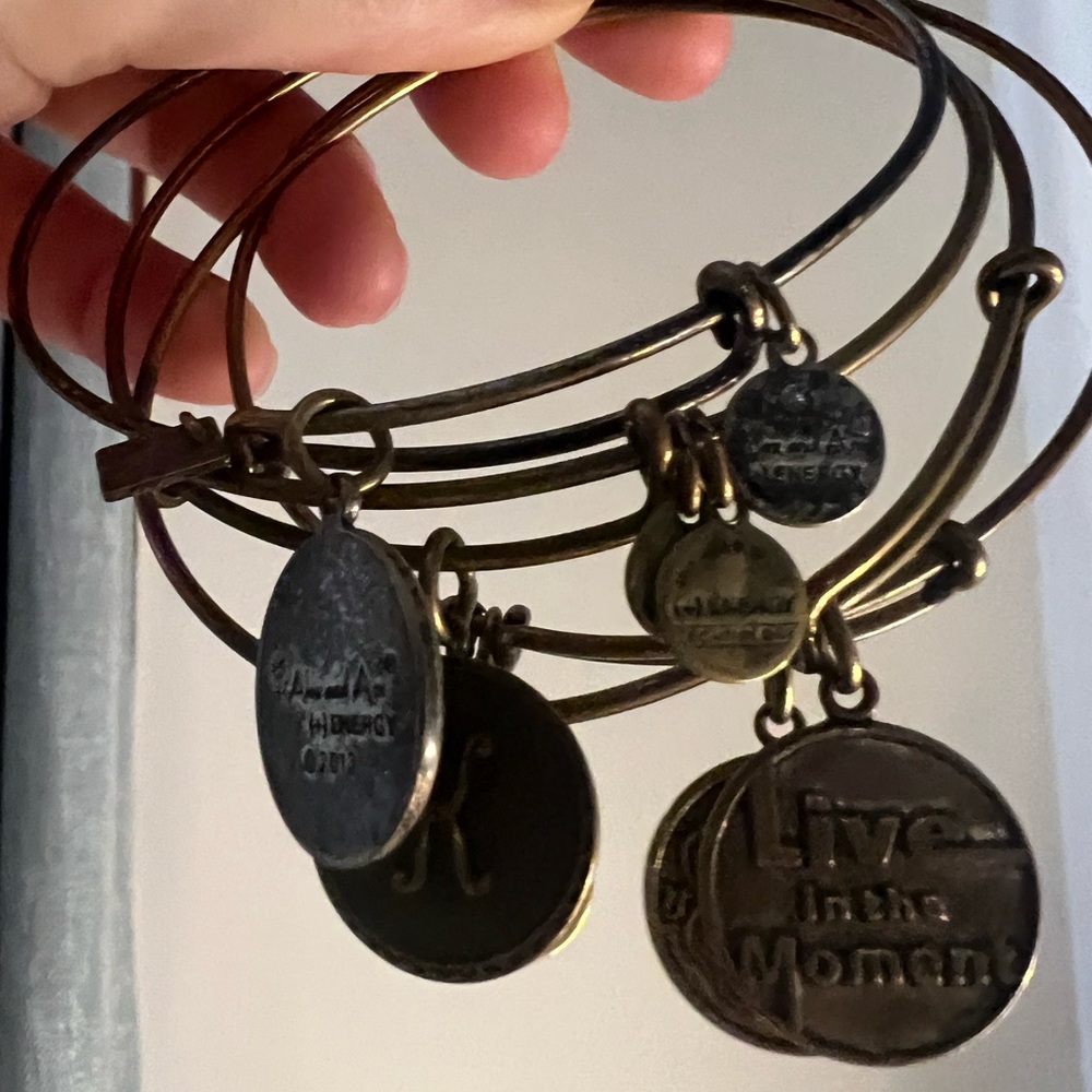 ALEX + ANI bundle charm bangle bracelets